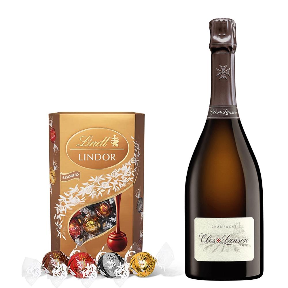 Clos Lanson 2006 Vintage Champagne 75cl With Lindt Lindor Assorted Truffles 200g